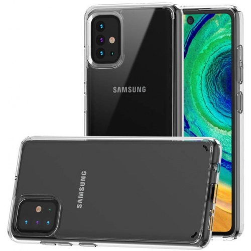 Samsung Galaxy A51 Kılıf Korumalı Kenarları Silikon Arkası Sert Coss Kapak - Şeffaf