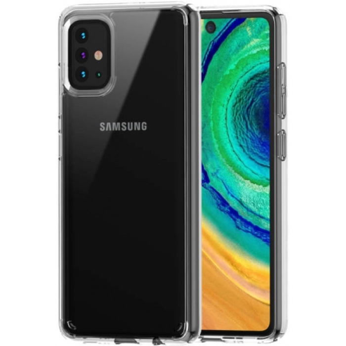 Samsung Galaxy A51 Kılıf Korumalı Kenarları Silikon Arkası Sert Coss Kapak  - Şeffaf