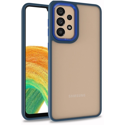 Samsung Galaxy A52 Kılıf Electro Silikon Renkli Flora Kapak - Mavi