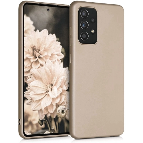 Samsung Galaxy A52 Kılıf İnce Soft Mat Renkli Esnek Silikon Kapak - Gold