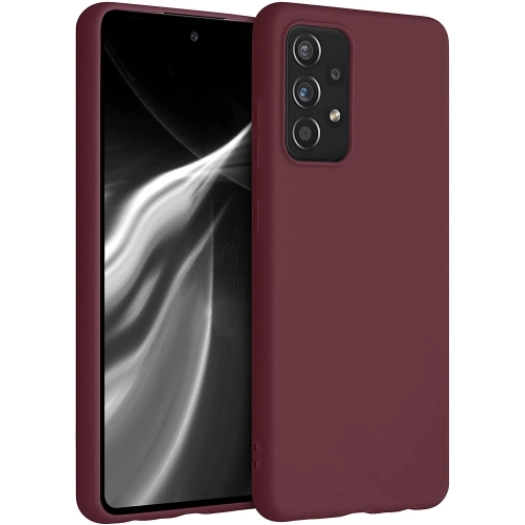 Samsung Galaxy A52 Kılıf İnce Soft Mat Renkli Esnek Silikon Kapak - Mürdüm