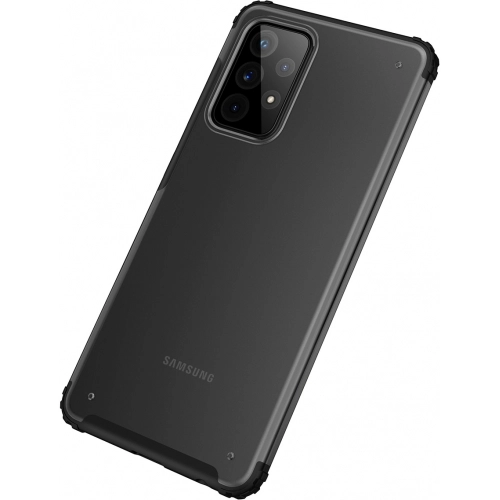 Samsung Galaxy A52 Kılıf Volks Serisi Kenarları Silikon Arkası Şeffaf Sert Kapak - Siyah