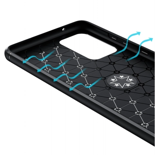 Samsung Galaxy A52s Kılıf Renkli Silikon Yüzüklü Standlı Auto Focus Ravel Kapak - Mavi - Siyah