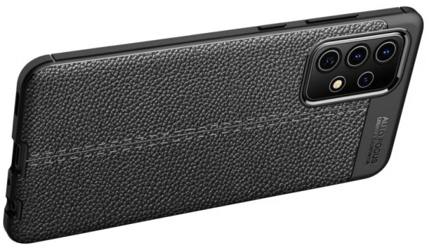 Samsung Galaxy A52s Kılıf Deri Görünümlü Parmak İzi Bırakmaz Niss Silikon - Lacivert