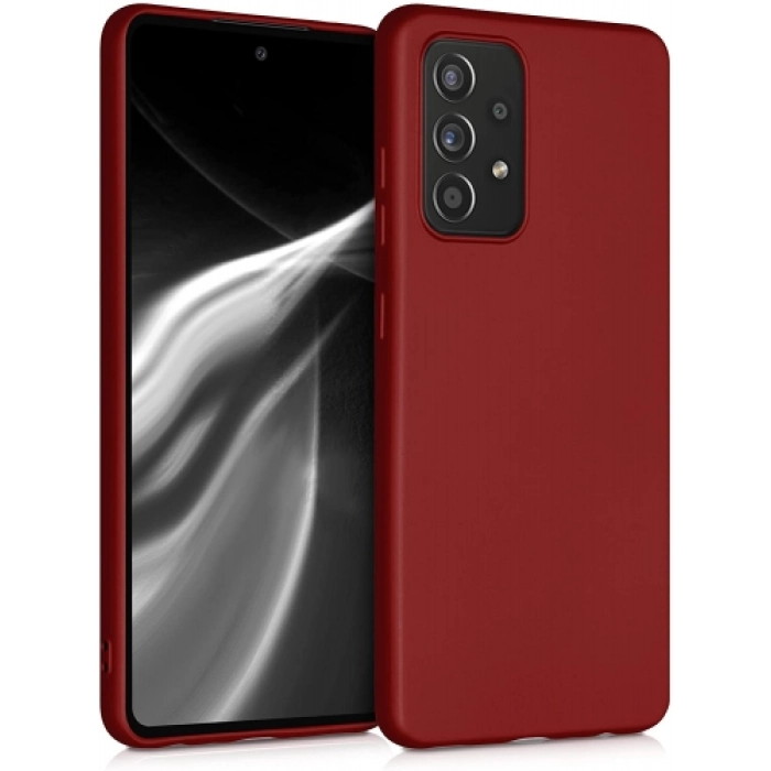 Samsung Galaxy A52s Kılıf İnce Soft Mat Renkli Esnek Silikon Kapak - Kırmızı
