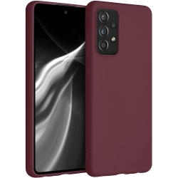 Samsung Galaxy A52s Kılıf İnce Soft Mat Renkli Esnek Silikon Kapak - Mürdüm