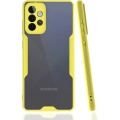 Samsung Galaxy A52s Kılıf Renkli Silikon Kamera Lens Korumalı Şeffaf Parfe Kapak - Sarı