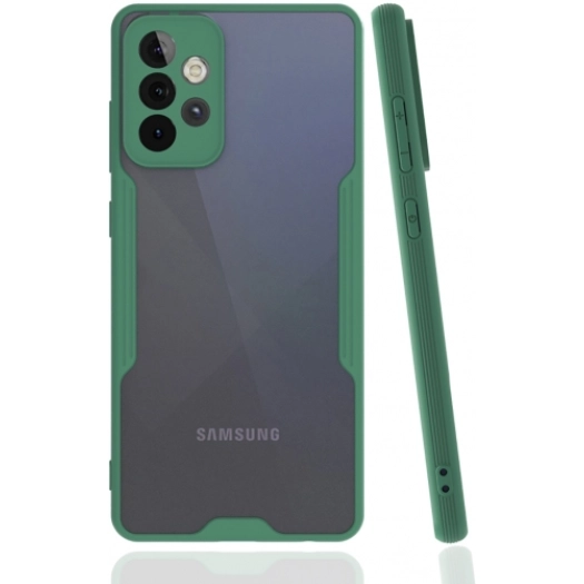 Samsung Galaxy A52s Kılıf Renkli Silikon Kamera Lens Korumalı Şeffaf Parfe Kapak - Yeşil