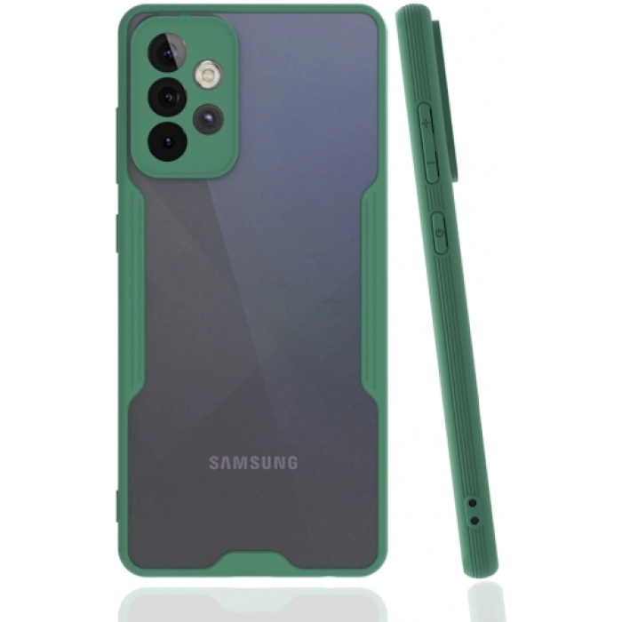 Samsung Galaxy A52s Kılıf Renkli Silikon Kamera Lens Korumalı Şeffaf Parfe Kapak - Yeşil
