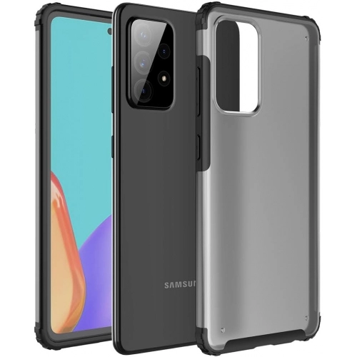 Samsung Galaxy A52s Kılıf Volks Serisi Kenarları Silikon Arkası Şeffaf Sert Kapak - Siyah