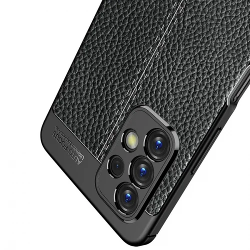 Samsung Galaxy A53 Kılıf Deri Görünümlü Parmak İzi Bırakmaz Niss Silikon - Lacivert