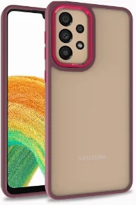 Samsung Galaxy A53 Kılıf Electro Silikon Renkli Flora Kapak - Kırmızı