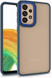 Samsung Galaxy A53 Kılıf Electro Silikon Renkli Flora Kapak - Mavi