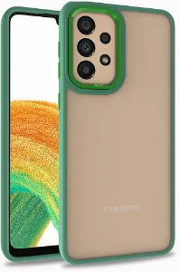 Samsung Galaxy A53 Kılıf Electro Silikon Renkli Flora Kapak - Yeşil