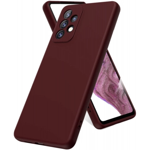 Samsung Galaxy A53 Kılıf İçi Kadife Mat Mara Lansman Silikon Kapak  - Mürdüm