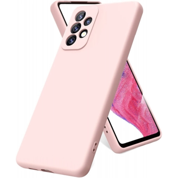 Samsung Galaxy A53 Kılıf İçi Kadife Mat Mara Lansman Silikon Kapak  - Pudra