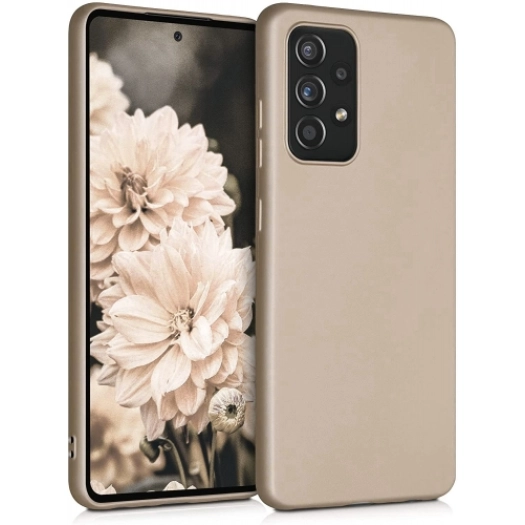 Samsung Galaxy A53 Kılıf İnce Soft Mat Renkli Esnek Silikon Kapak - Gold