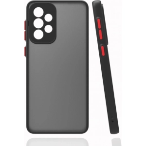 Samsung Galaxy A53 Kılıf Kamera Korumalı Arkası Şeffaf Mat Silikon Kapak - Siyah