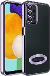 Samsung Galaxy A53 Kılıf Kamera Korumalı Silikon Logo Açık Omega Kapak - Lila