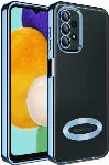 Samsung Galaxy A53 Kılıf Kamera Korumalı Silikon Logo Açık Omega Kapak - Mavi