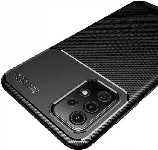 Samsung Galaxy A53 Kılıf Karbon Serisi Mat Fiber Silikon Negro Kapak - Lacivert