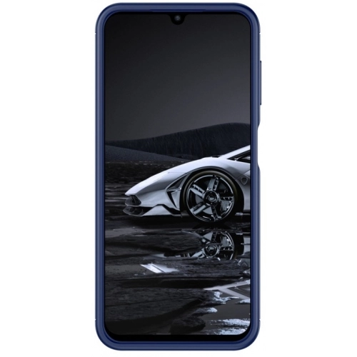 Samsung Galaxy A54 Kılıf Deri Görünümlü Lüks Parmak İzi Bırakmaz Niss Silikon Kapak - Lacivert