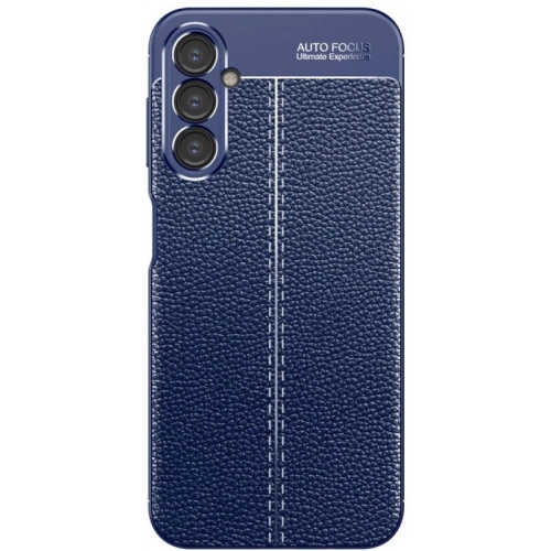 Samsung Galaxy A54 Kılıf Deri Görünümlü Lüks Parmak İzi Bırakmaz Niss Silikon Kapak - Lacivert