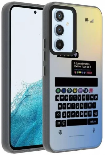 Samsung Galaxy A54 Kılıf Desenli Zore Dragon Sert Kapak - Klavye
