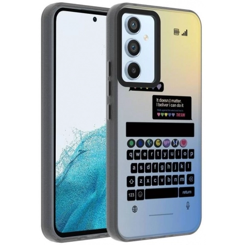 Samsung Galaxy A54 Kılıf Desenli Zore Dragon Sert Kapak - Klavye