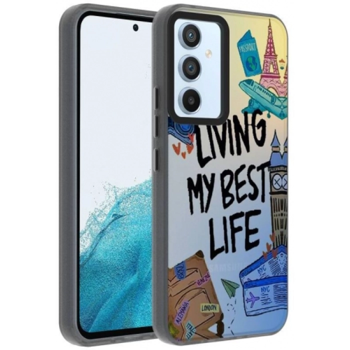 Samsung Galaxy A54 Kılıf Desenli Zore Dragon Sert Kapak - Seyahat