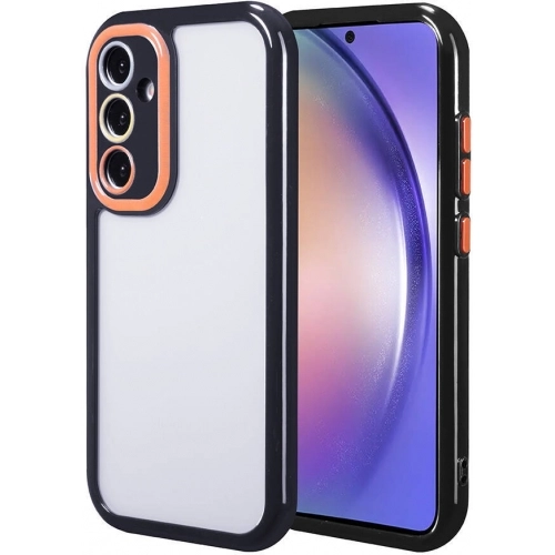 Samsung Galaxy A54 Kılıf Kamera Korumalı Renkli Kenar ve Çerçeve Tasarımlı Vitamin Kapak - Siyah