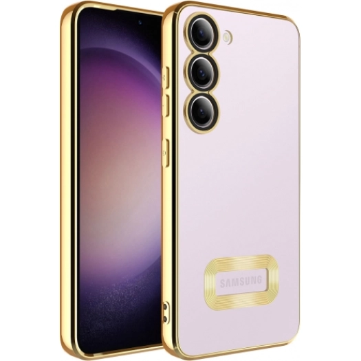 Samsung Galaxy A54 Kılıf Kamera Lens Korumalı Şeffaf Renkli Logo Gösteren Parlak Kapak - Gold
