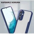Samsung Galaxy A54 Kılıf Renkli Silikon Kamera Lens Korumalı Şeffaf Parfe Kapak - Siyah