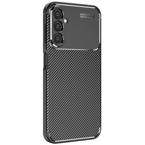 Samsung Galaxy A54 Kılıf Silikon Parmak İzi Bırakmayan Karbon Soft Negro Kapak - Siyah