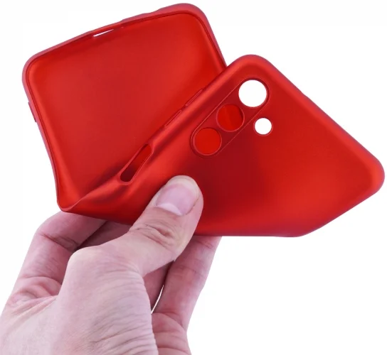 Samsung Galaxy A55 Kılıf İnce Mat Esnek Silikon - Kırmızı