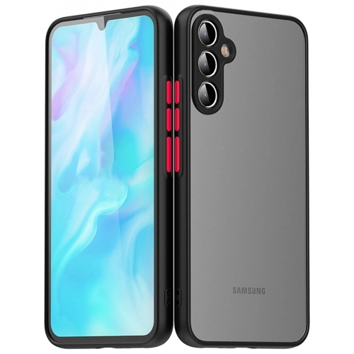 Samsung Galaxy A55 Kılıf Kamera Korumalı Arkası Şeffaf Mat Silikon Kapak - Lacivert