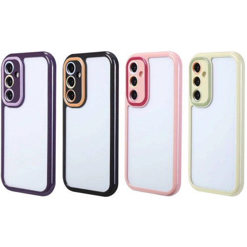 Samsung Galaxy A55 Kılıf Kamera Korumalı Renkli Kenar ve Çerçeve Tasarımlı Vitamin Kapak - Yeşil