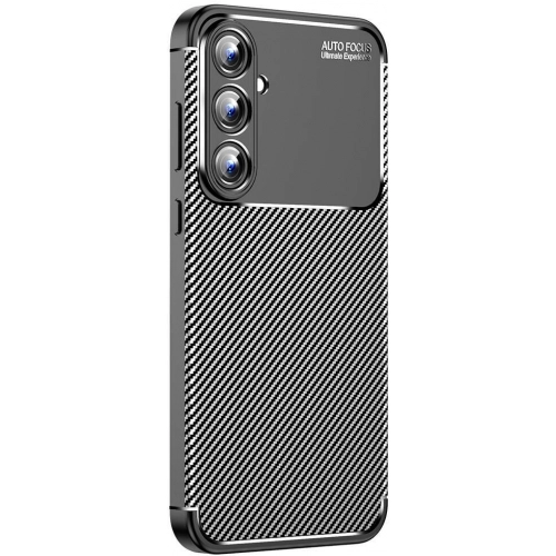 Samsung Galaxy A55 Kılıf Silikon Parmak İzi Bırakmayan Karbon Soft Negro Kapak - Siyah