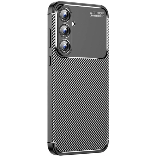 Samsung Galaxy A55 Kılıf Silikon Parmak İzi Bırakmayan Karbon Soft Negro Kapak - Siyah