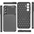 Samsung Galaxy A55 Kılıf Silikon Parmak İzi Bırakmayan Karbon Soft Negro Kapak - Siyah