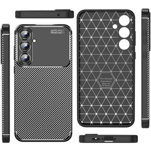 Samsung Galaxy A55 Kılıf Silikon Parmak İzi Bırakmayan Karbon Soft Negro Kapak - Siyah