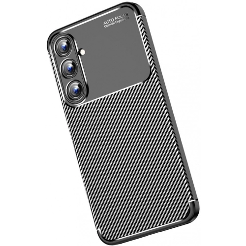 Samsung Galaxy A55 Kılıf Silikon Parmak İzi Bırakmayan Karbon Soft Negro Kapak - Siyah