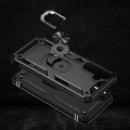 Samsung Galaxy A55 Kılıf Silikon Zırhlı Standlı Yüzüklü Mıknatıslı Tank Kapak - Siyah
