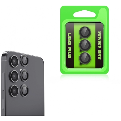 Samsung Galaxy A55 Lens Kamera Koruyucu Parmak İzi Bırakmaz CL-07 - Siyah