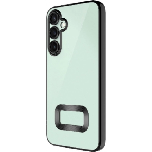 Samsung Galaxy A56 Kılıf Kamera Lens Korumalı Şeffaf Renkli Logo Gösteren Parlak Kapak - Siyah