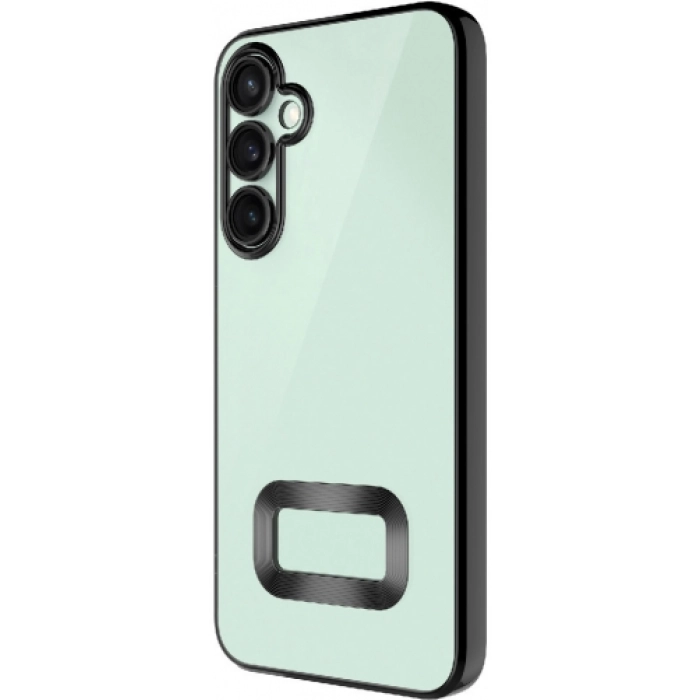 Samsung Galaxy A56 Kılıf Kamera Lens Korumalı Şeffaf Renkli Logo Gösteren Parlak Kapak - Siyah