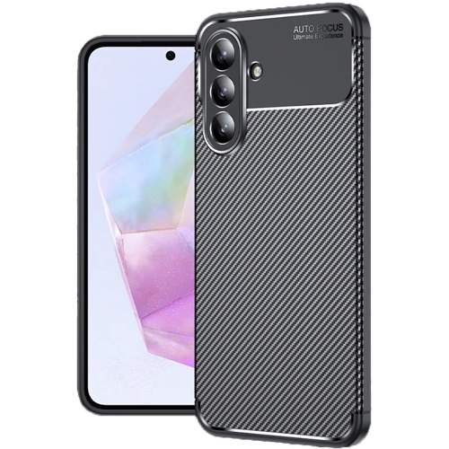 Samsung Galaxy A56 Kılıf Silikon Parmak İzi Bırakmayan Karbon Soft Negro Kapak - Siyah