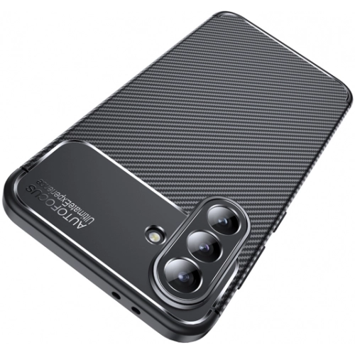 Samsung Galaxy A56 Kılıf Silikon Parmak İzi Bırakmayan Karbon Soft Negro Kapak - Siyah