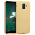Samsung Galaxy A6 2018 Kılıf İnce Soft Mat Renkli Esnek Silikon Kapak - Gold