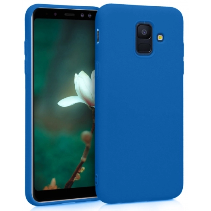 Samsung Galaxy A6 2018 Kılıf İnce Soft Mat Renkli Esnek Silikon Kapak - Lacivert